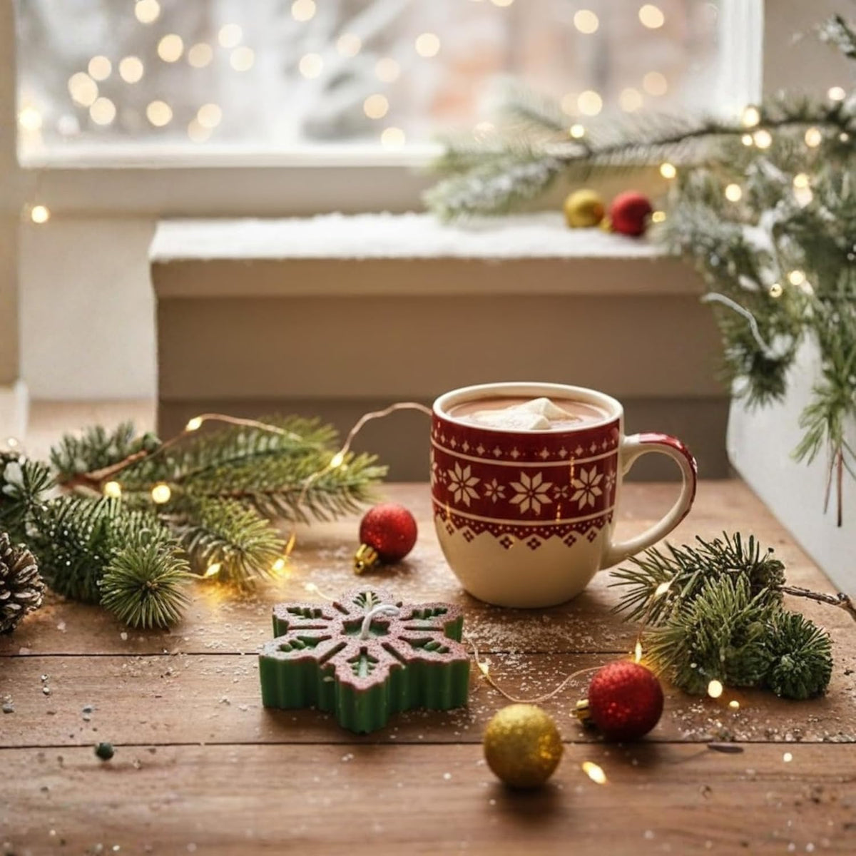 Christmas Snowflake Candle