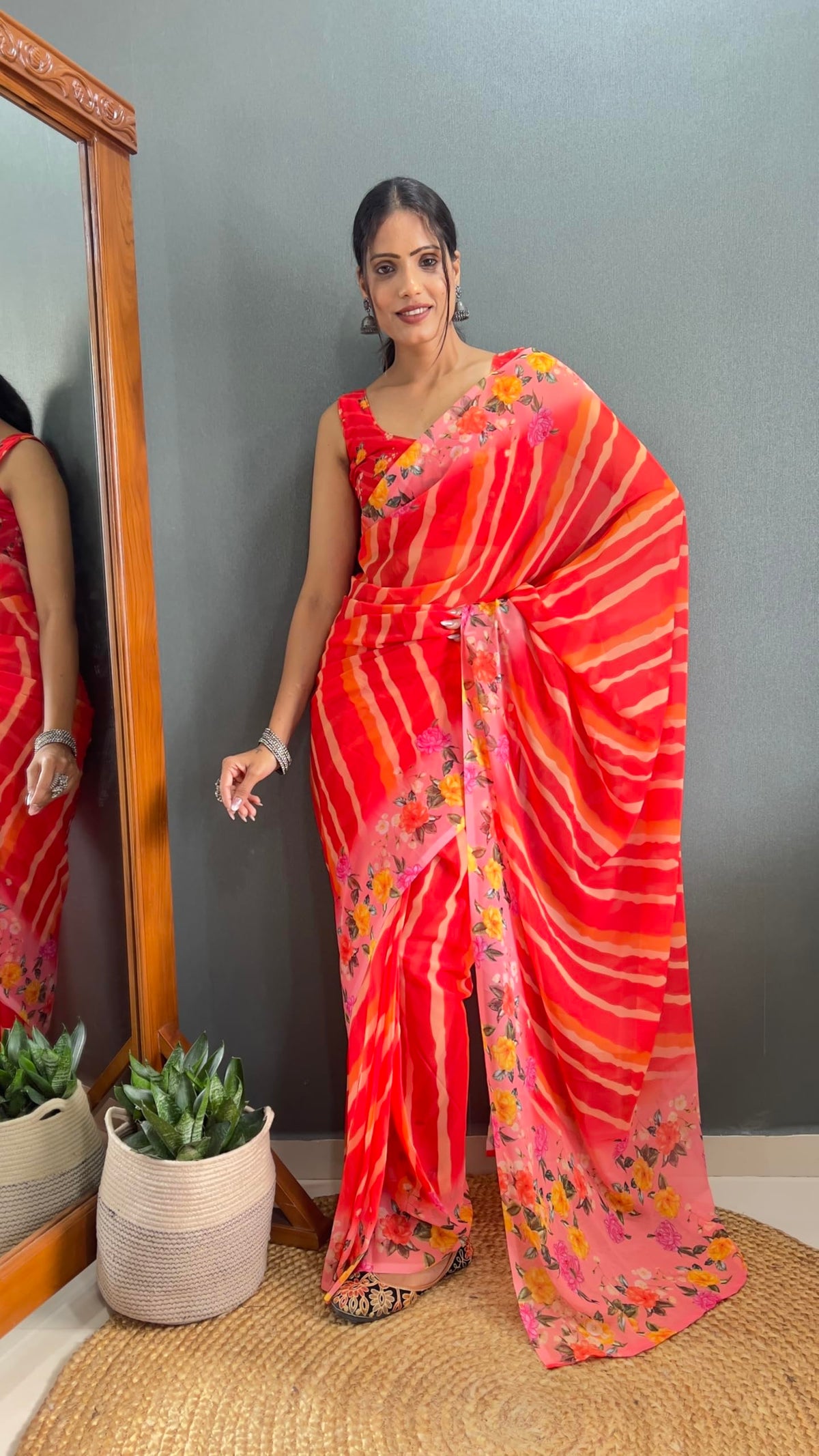 Vasthrlay Red Traditional Saree for wedding and party wear styling