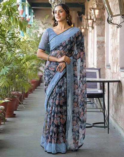 Vasthrlay Maroon saree with Blouse styling and Chiffon look