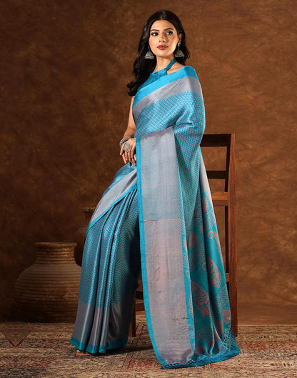 Vasthrlay Printed saree design in Brown traditional style