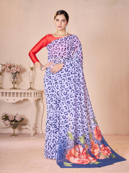 Vasthrlay Green Traditional Saree with elegant georgette styling
