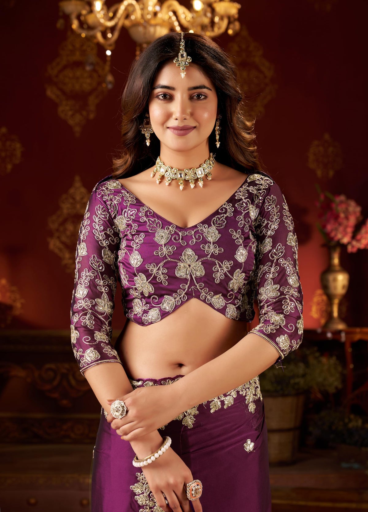 Vasthrlay Embroidery Saree in Classic with refined ethnic ethnic appeal