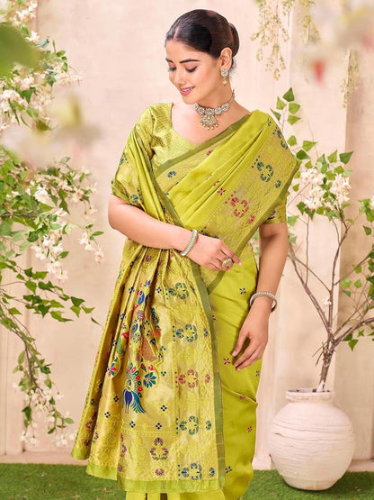 Vasthrlay Green Traditional Saree for wedding and party wear styling