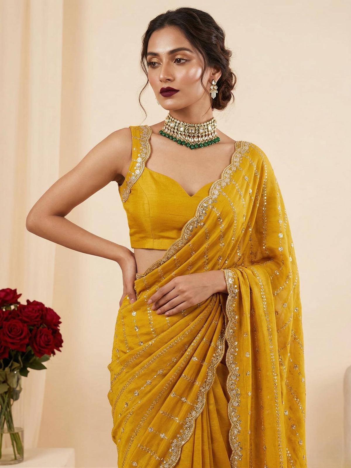 Vasthrlay Classic Embroidery Saree with elegant ethnic styling
