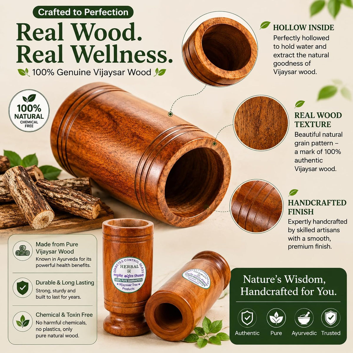 Divarth Premium Vijaysar Wood Glass 100ML
