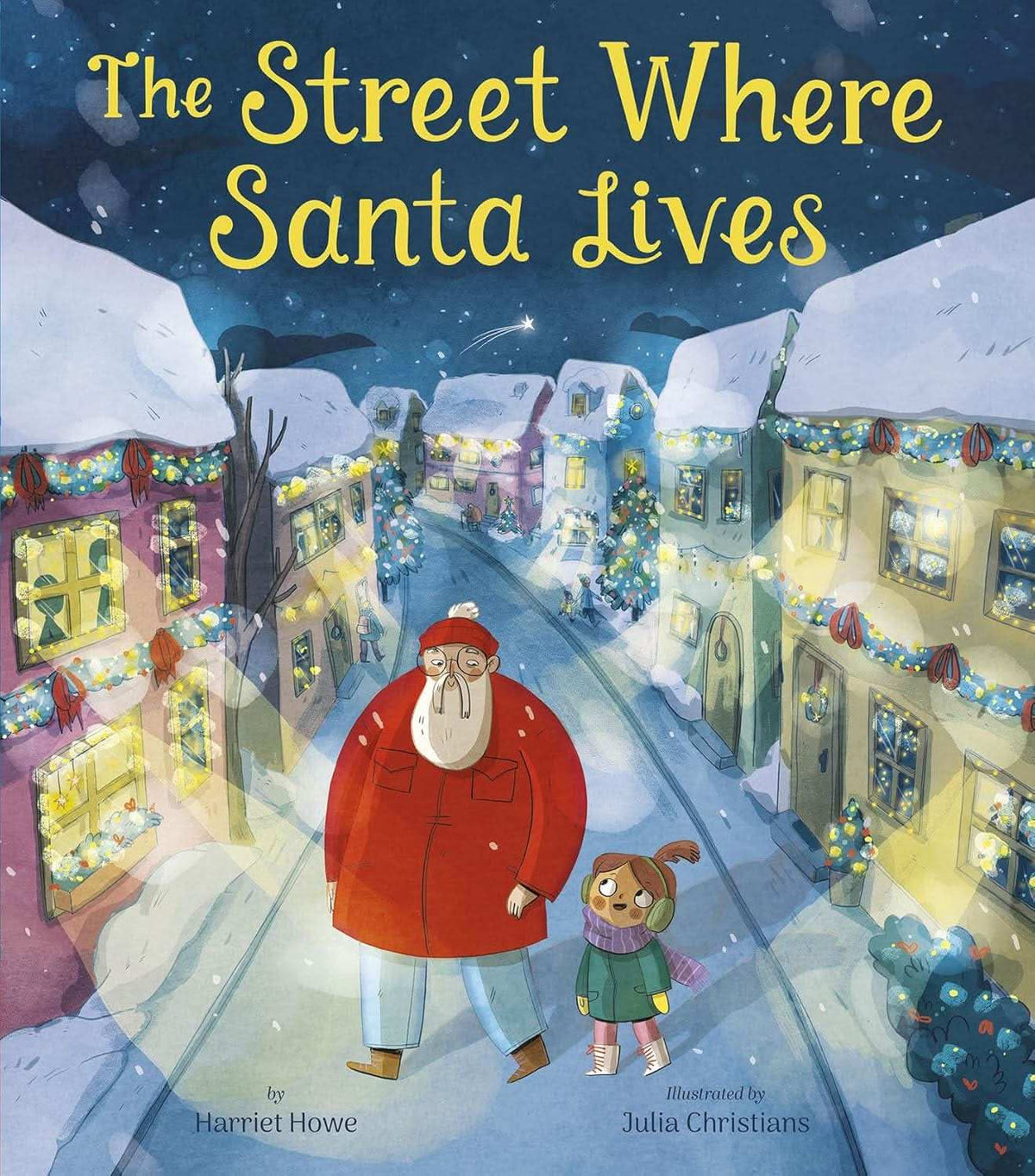 Oxfordbookstore 'The Street Where Santa Lives' hardcover children's Christmas book with festive illustration.