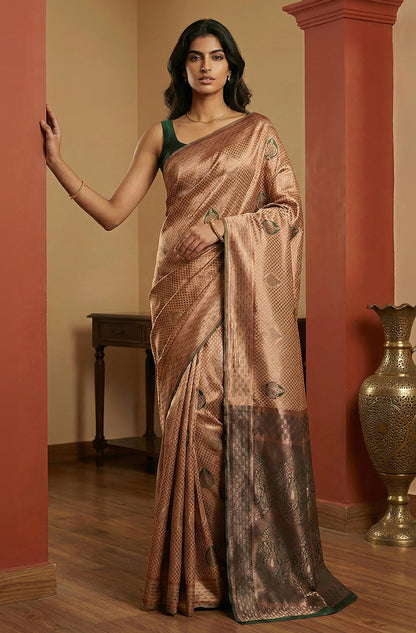 Vasthrlay Classic Printed Saree with elegant jacquard styling