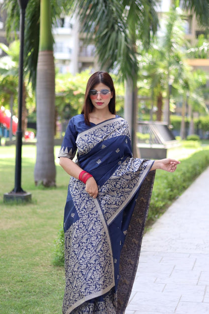Vasthrlay Tussar Classic Saree with decorative Traditional design