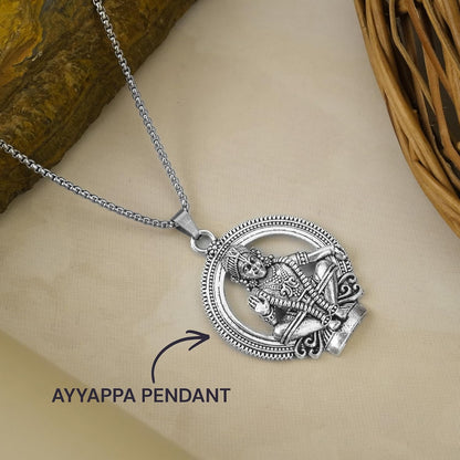 Japam Silver Plated Ayyappa Swamy Locket Necklace