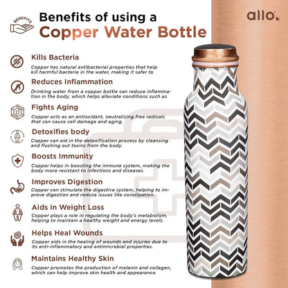 Pure Copper Water Bottle 1 Litre Leak Proof