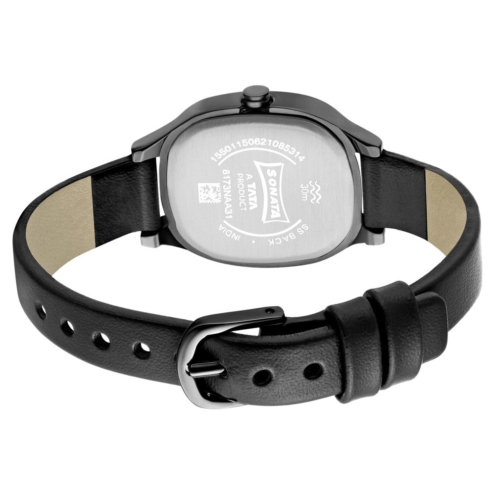 Sonata Linnea Black Dial Women Watch With Leather Strap Style NU8173NL01 image 4