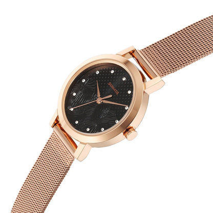 Sonata Quartz Analog Black Stainless Steel Strap for Women Style NU8174WM05 image 3