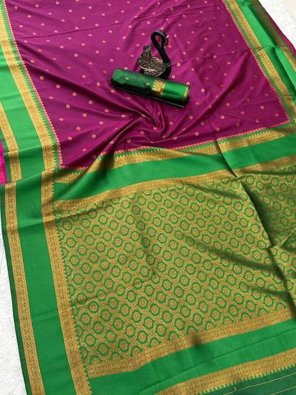 Vasthrlay Banarasi Classic Saree with decorative Traditional design