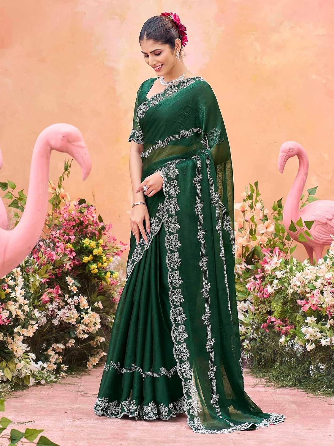 Vasthrlay Purple Traditional Saree with elegant chiffon styling