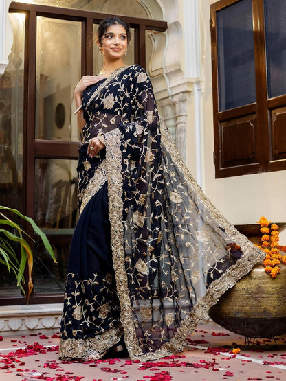 Vasthrlay Red Printed Saree with elegant ethnic styling