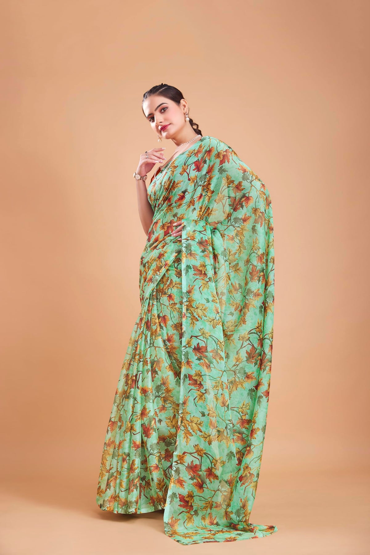 Vasthrlay Chiffon Classic Saree with decorative traditional design