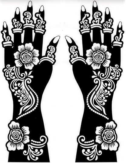 Mehndi Stickers for Hands, Small Size