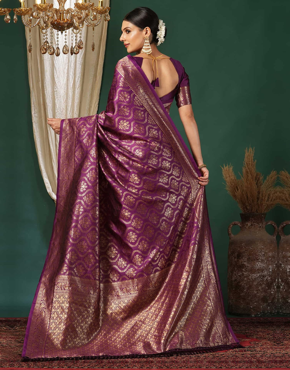 Vasthrlay Maroon Traditional Saree with elegant ethnic styling