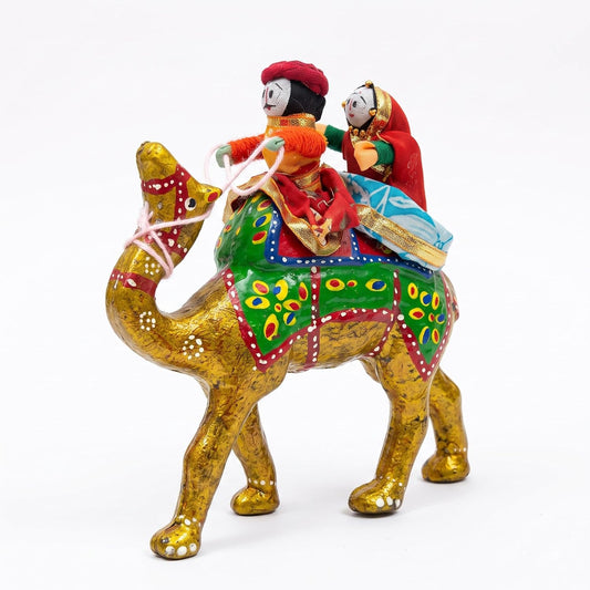 Jeevan Handicraft Rajasthani Camel Rider Couple Doll 18 cm