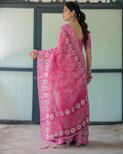 Vasthrlay Floral Saree in Classic with refined chiffon ethnic appeal