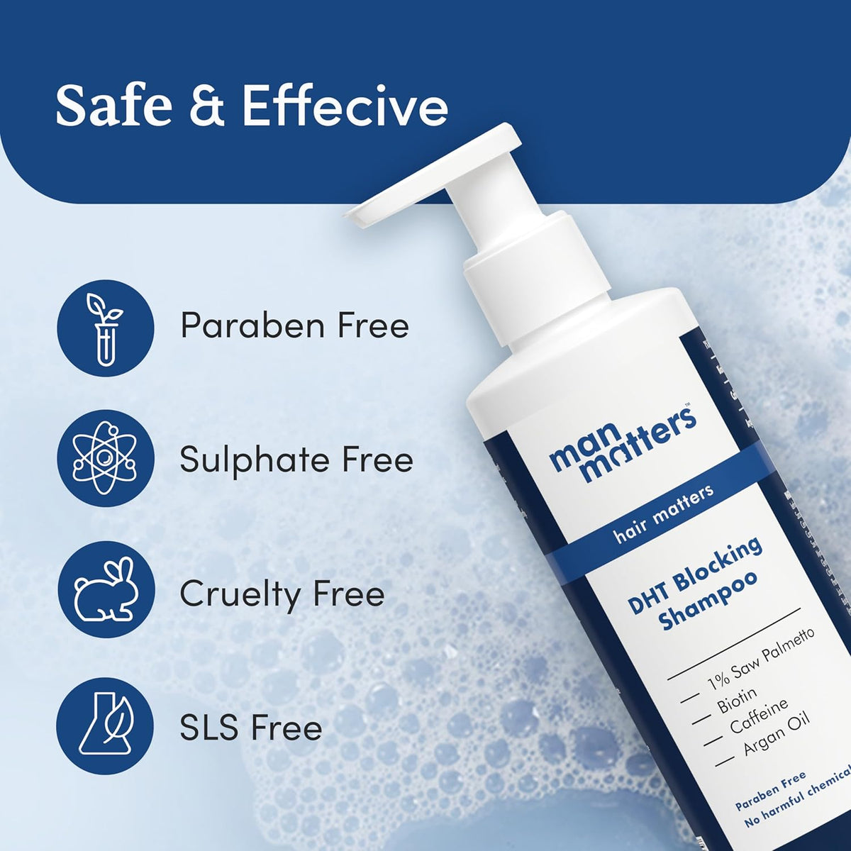 Man Matters DHT Blocking Anti Hair Fall Shampoo - PUSHMYCART