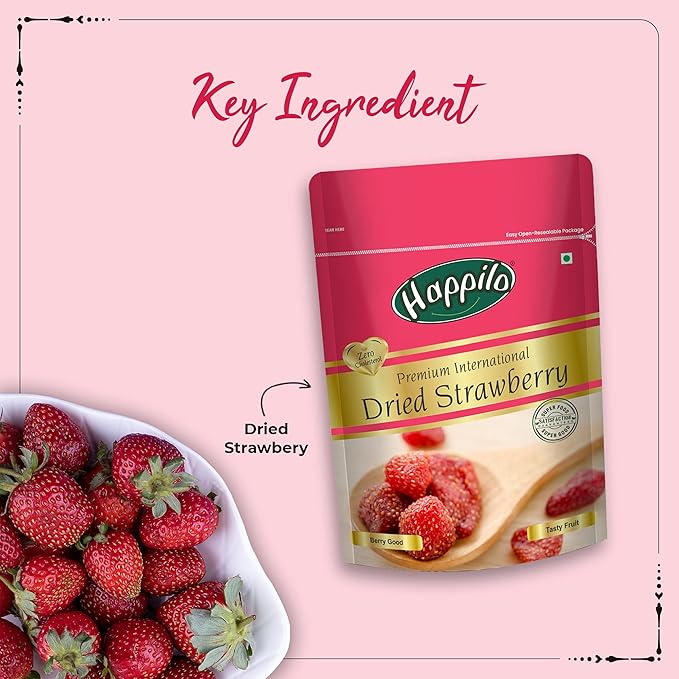 Happilo Premium International Dried Strawberry - PUSHMYCART
