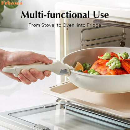 Detachable handle used from stove to oven to fridge