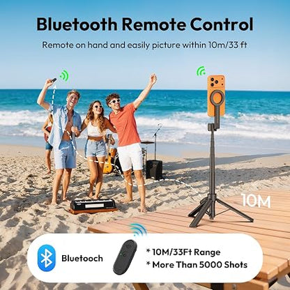 Ulanzi SK26 Magnetic Phone Tripod | 2-in-1 Selfie Stick Tripod Stand with Remote