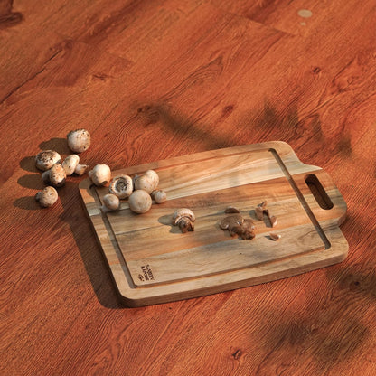 Sanjeev Kapoor Neem Wood Rectangle Serving Platter with Handle