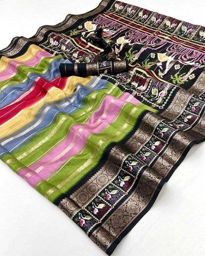 Vasthrlay Tussar Silk Classic Saree with decorative Traditional design