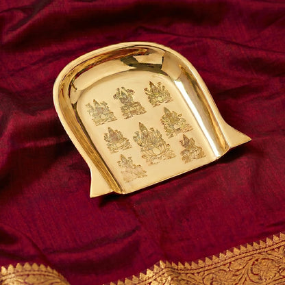 Brass muram with Ashtalakshmi engraving