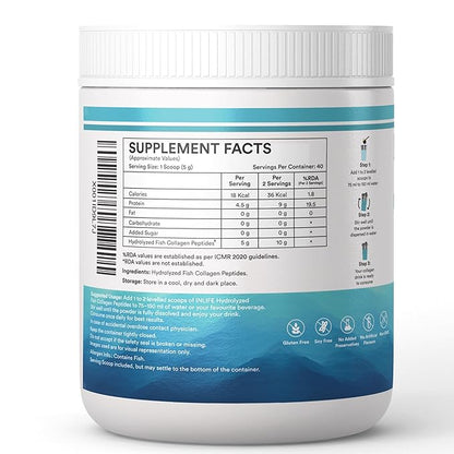 Inlife Hydrolyzed Fish Collagen Peptides Powder - PUSHMYCART