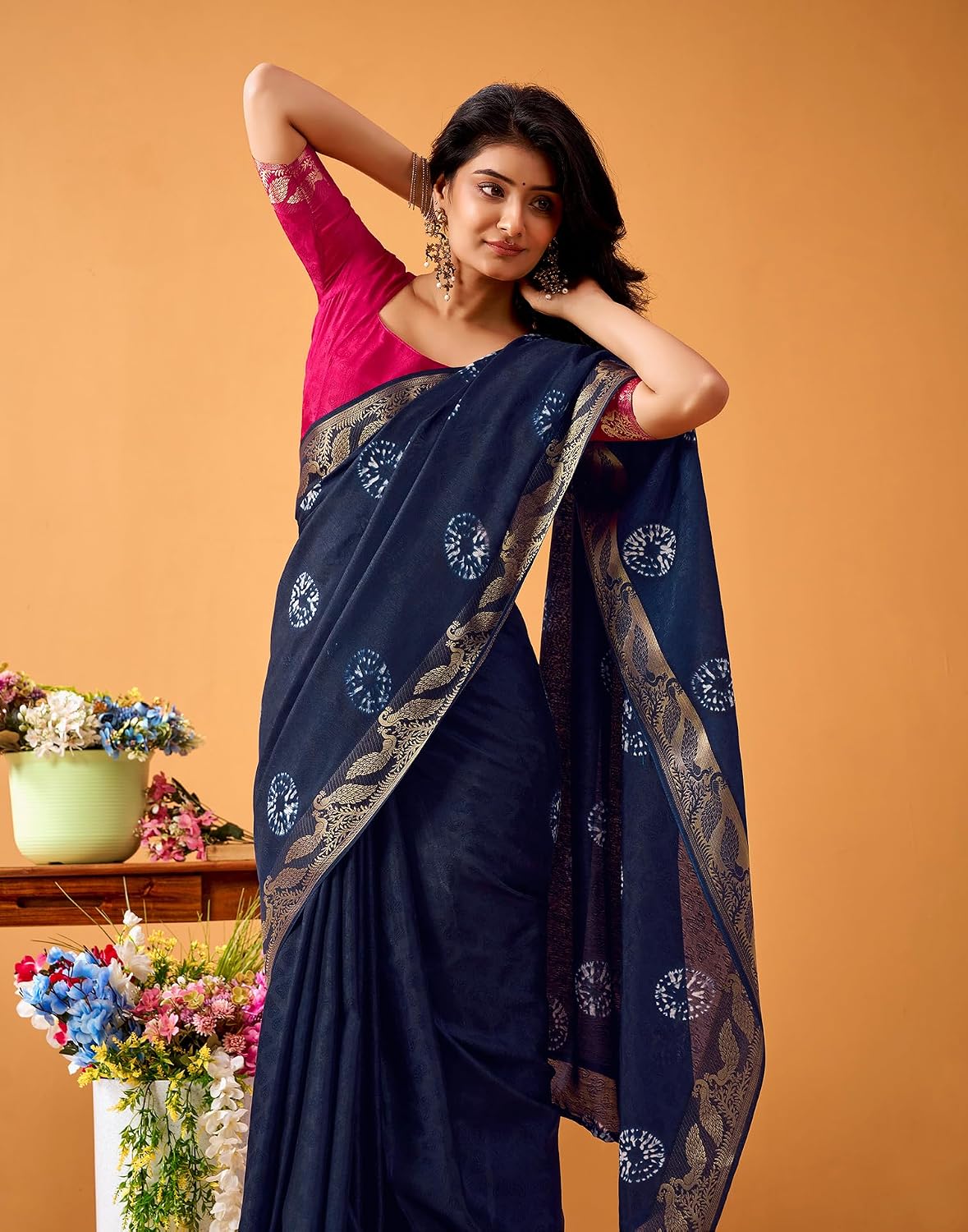 Vasthrlay Printed saree design in Maroon traditional style