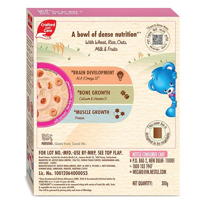 CEREGROW with NO Refined Sugar | Multigrain Cereal with Milk & Fruits