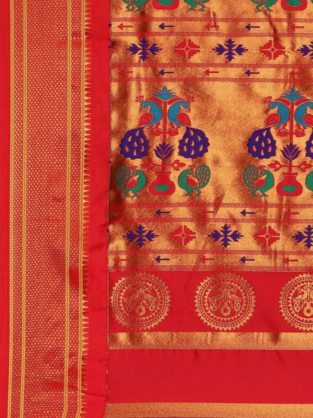Vasthrlay Traditional Saree in Bottle with refined paithani ethnic appeal
