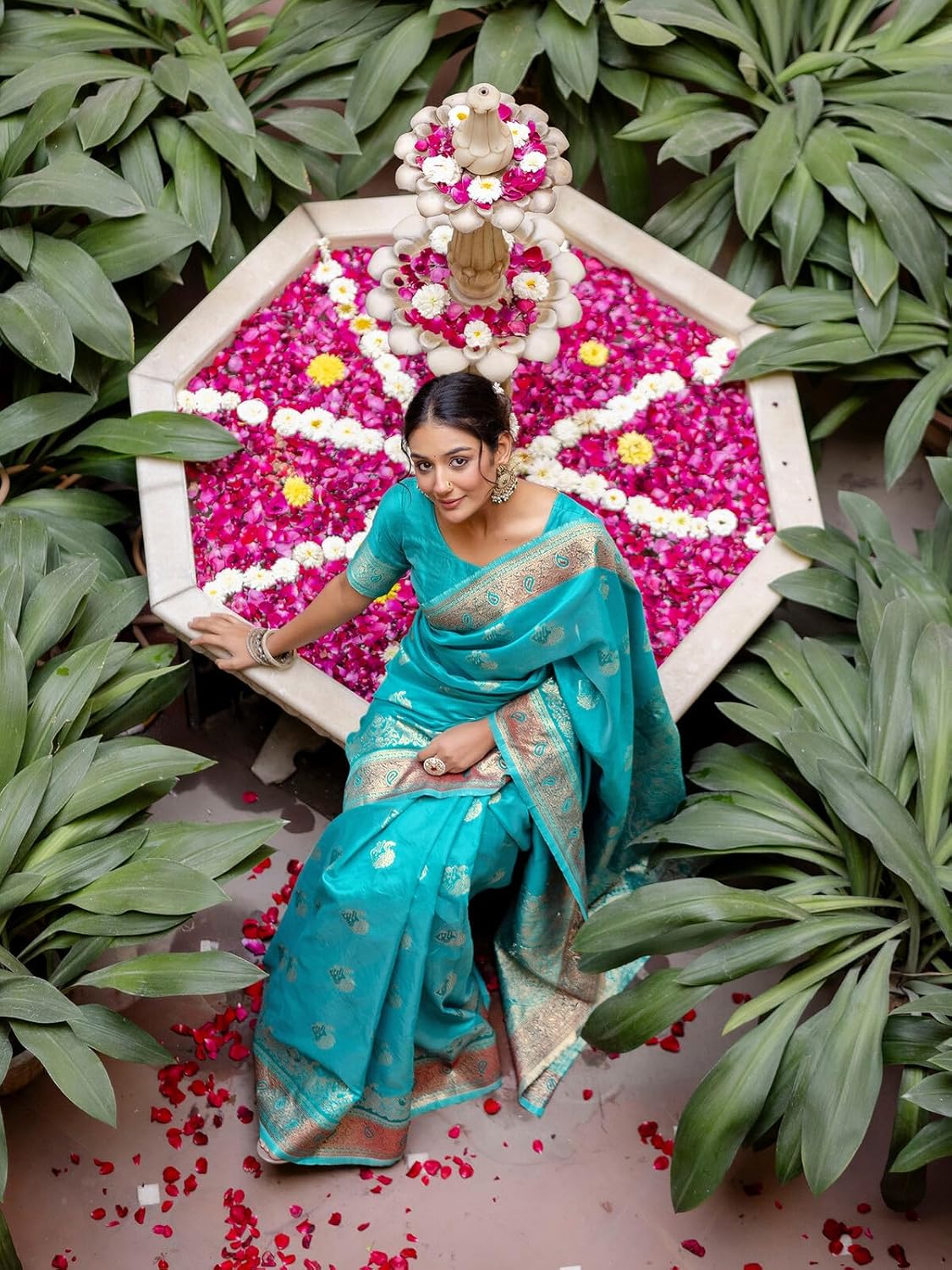 Vasthrlay Banarasi Classic Saree with decorative traditional design