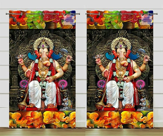 Polyester 3D God Digital Printed Home Furnishing Polyresin Floral Curtains - PUSHMYCART