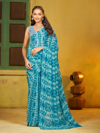 Vasthrlay Georgette Classic Saree with decorative traditional design