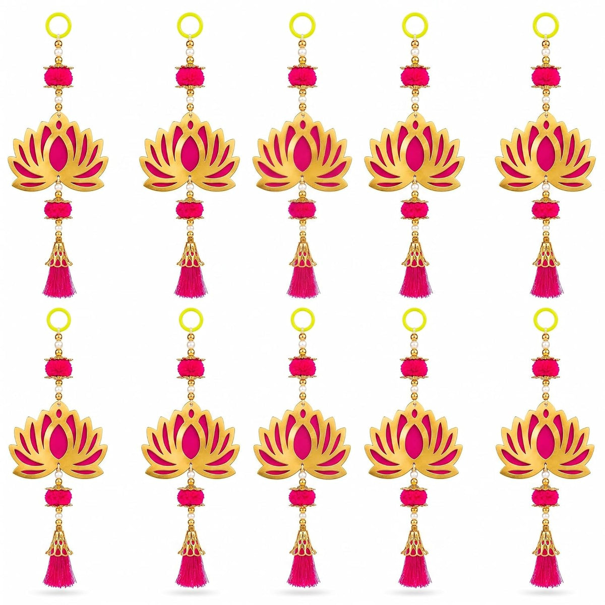 Jeevan Handicraft Pink Pom Pom Lotus Hanging