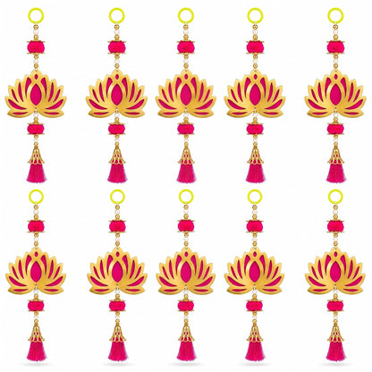 Jeevan Handicraft Pink Pom Pom Lotus Hanging