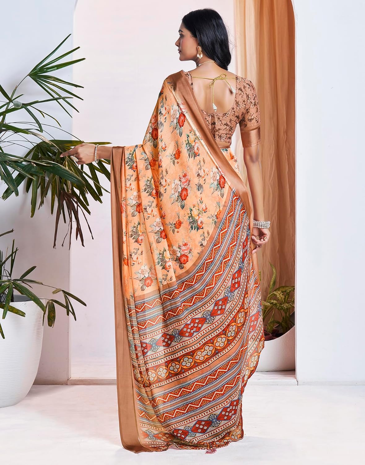 Vasthrlay Printed saree design in Multicolor traditional style