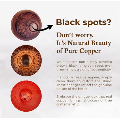 Pure Copper Floral Print Bottle 900 ml