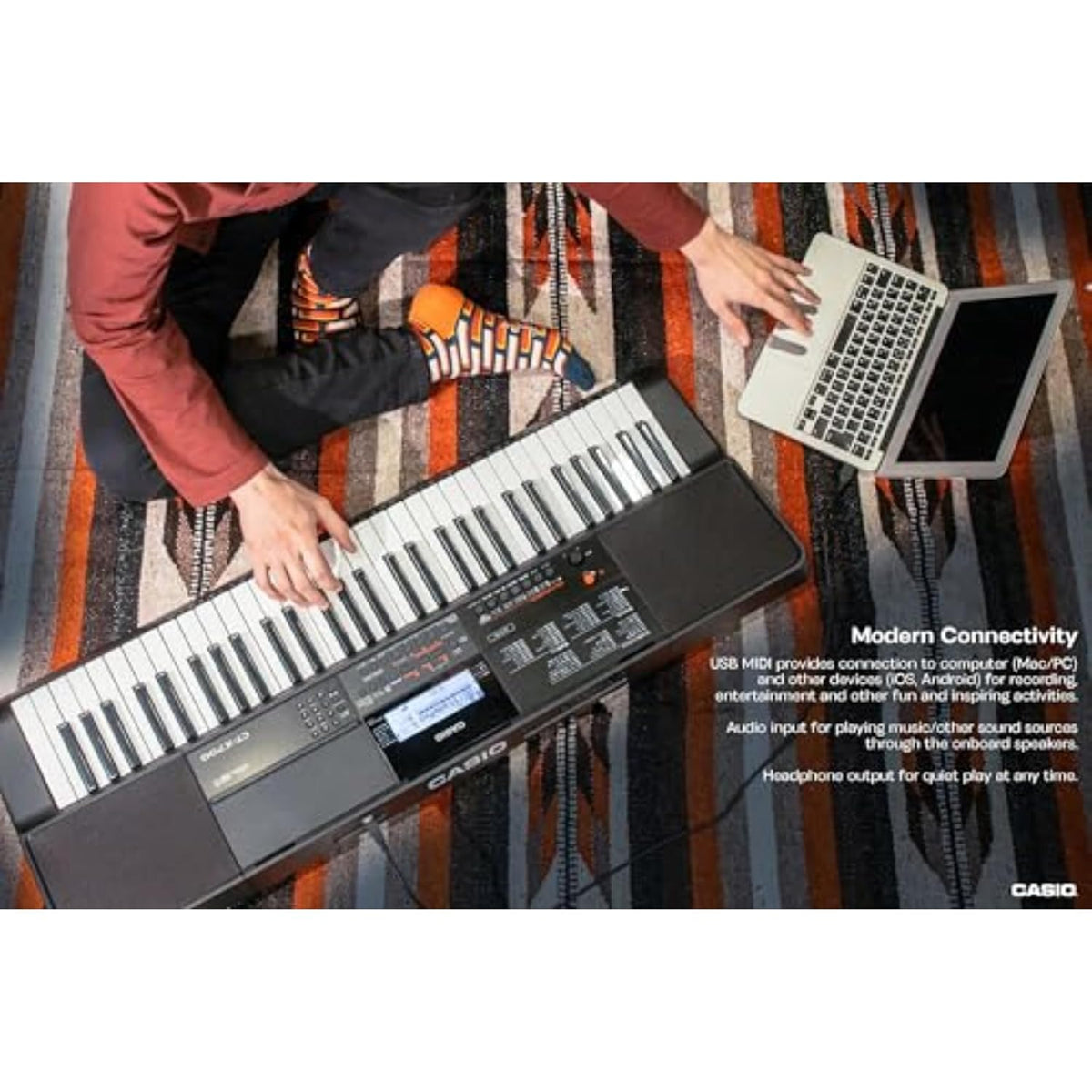 Casio CT-X700 61 Key Touch Sensitive Portable Keyboard Black