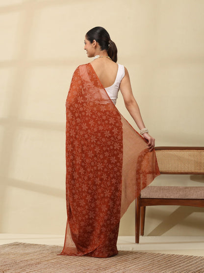 Vasthrlay Traditional Saree in Classic with refined chiffon ethnic appeal