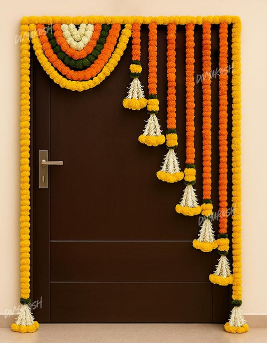 Divyakosh Marigold Flower Full Door Decoration - PUSHMYCART