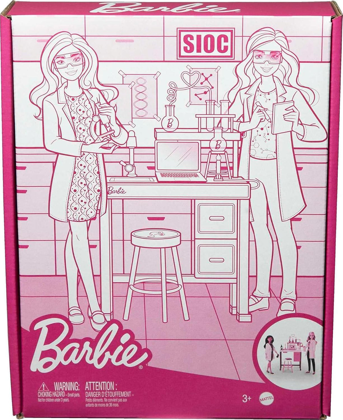 Barbie Science Lab Playset with 2 Dolls Lab Bench and Accessories