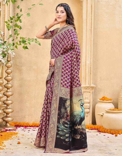Vasthrlay ethnic saree in Maroon colour for festive occasions