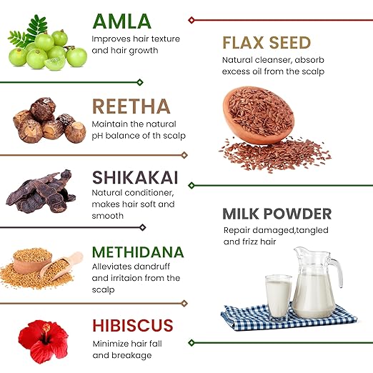 Havintha - Natural Flaxseed Shampoo - Powder for Dry Hair - PUSHMYCART