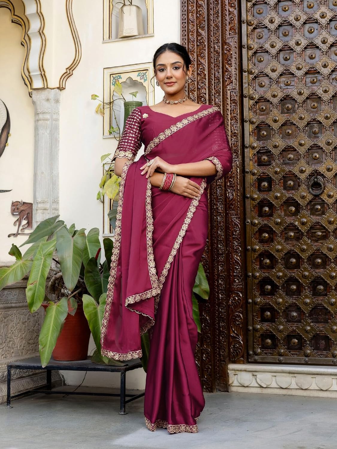 Vasthrlay Black Embroidery Sequins Saree with elegant ethnic styling