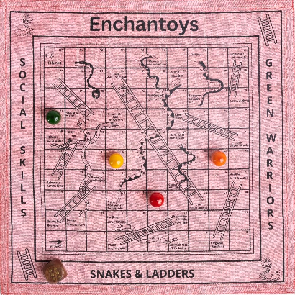 Snakes and ladders Cotton Fabric Board Game